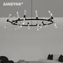 SANDYHA Italian Branch Pendant Light: Nordic Simpel Chandeliers for Restaurant Bedroom Decor