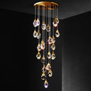 Ljojo Luxury Gold Crystal Chandelier - LED Lighting for Large Living Rooms and Staircases