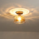 Ljojo Modern Amber Glass LED Ceiling Lights with Copper Socket for Home Decoration