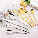 Ljojo 30-Piece Black Stainless Steel Dinnerware Set
