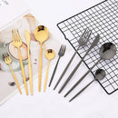 Ljojo Mint Gold Cutlery Set Stainless Steel Silverware Kitchen Tableware