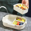 Ljojo 3-Compartment Bento Box 800ml: Microwave Safe Lunch Box for School Kids