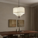 Ljojo French Retro Fabric Bedroom Pendant Lights Solid Wood Chandelier Lighting