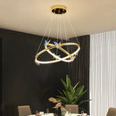 LED Gold Ring Butterfly Chandelier Pendant Light Fixture by Ljojo - Elegant Home Decor Lighting for Living Room