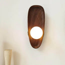 2026 Natural Wood Wall Sconce Glass Shade LED Retro Nordic Minimalist by Ljojo