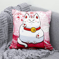 Ljojo Lucky Cat Mount Fuji Art Cushion Cover - Japanese Style Throw Pillow