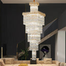 Ljojo Luxe Hollow Crystal Chandelier - Modern Long Staircase Villa Lighting