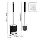 Ljojo Long Handle Wall-Mounted Toilet Brush with Detachable Holder