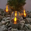 LED Solar Light Waterproof Candles Outdoor Rechargeable Tea Lights for Party Garden Decor by Ljojo