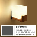 LED Wall Lamp Modern Nordic Solid Wood Light Fixture by Ljojo for Bedroom Living Room Balcony