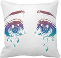 Crying Beautiful Eyes Anime Manga Teardrops Light Pillow Cover 45X45CM Ljojo Square