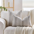 Chenille Striped Pillowcase Cojines by Ljojo for Light Luxury Decor in Living Room