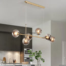 Ljojo Long Chandelier Glass Shades E27 Suspension Lighting for Dining Room Decor