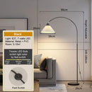 LED Fishing Floor Lamp Modern Stand Light Gold Black White Living Room Decoration