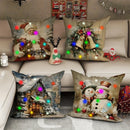 Ljojo LED Luminous Christmas Pillowcase with Retro Santa Claus Design