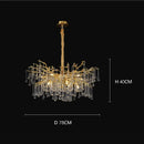 Ljojo Luxury Water Droplet Crystal Chandelier Light for Living Room Decor Golden Branch Pendant Fixture
