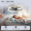 Ljojo 50CM Modern Silent LED Ceiling Fan with Remote for Living Room