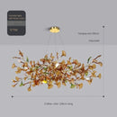 Ljojo Luxury Glass Gingko Leaf Chandelier for Home Decor