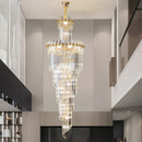 Ljojo Luxury Crystal Chandelier with Rotating Hollow Design for Duplex Villa Hall