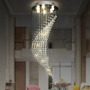Ljojo Luxury Spiral Crystal Chandelier, LED Modern Long Staircase Hanging Light Fixture for Home Decor