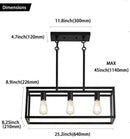 Ljojo American Retro Industrial Style Chandelier - Black Wrought Iron Dining Room Lighting