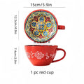 Ljojo 13.5 oz Bohemian Morning Tea Ceramic Coffee Mug for Family, Colleagues, Teachers, Wives, Husbands