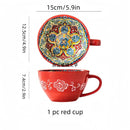 Ljojo 13.5 oz Bohemian Morning Tea Ceramic Coffee Mug for Family, Colleagues, Teachers, Wives, Husbands