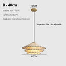 Japanese Style Fabric Pendant Lights Hand Knitted E27 Hanging Lamp for Bedroom - Ljojo