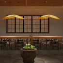 Nordic Wood Fish Bone Pendant Light for Living Room - Ljojo