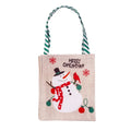 Christmas Candy Bag with Snowman & Santa Claus Pattern by Ljojo - Festive Tote Bag
