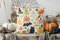 Halloween Skulls Witch Hat Patterned Pillow Cover by Ljojo for Sofa, Bedroom, Car
