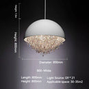LED Crystal Half Round Raindrops Pendant Light Chandelier for Bedroom by Ljojo