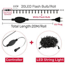 Ljojo 200LED Outdoor LED Fairy Light for Christmas Patio Garden Decor.