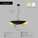 Nordic Style Black Gold Leaf Chandelier Pendant Light for Living Room by Ljojo