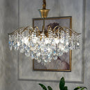 French Romantic K9 Crystal LED Metal Frame Chandelier for Living Room by Ljojo