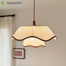 French Lace Waves Hand-Knitted LED Pendant Light Creamy Style Home Chandelier by Ljojo