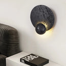 Ljojo LED Wall Light Pull Chain Switch Black Travertine Wall Decor