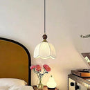 French Medieval Bedroom Chandelier Wood Fabric Pendant Lighting by Ljojo