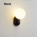 Ljojo Minimalist LED Bedside Wall Lamp Modern Simple Living Room Black White Sconces