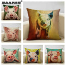 Cute Pig Pattern Pillowcase 45x45cm Ljojo Home Decor Sofa Linen Cushion Cover