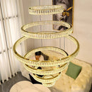 Ljojo Luxury Crystal Chandelier Pendant Light for Living Room - Modern Stair Ceiling Lamp