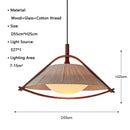 Japanese Painted Fashion Wooden Hat LED Pendant Light Chandelier for Living Room by Ljojo