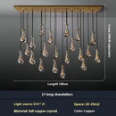 Ljojo Modern E14 Water Droplets Crystal Chandelier for Living Rooms and Hotels