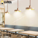 Ljojo Yellow Travertine Pendant Light Stone Wood Hanging Lamp for Kitchen Island Restaurant Decor