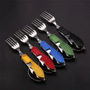 Ljojo 4-in-1 Foldable Stainless Steel Cutlery Set for Outdoor Camping & Picnic