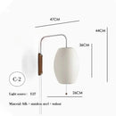 Japanese Style Imitation Silk Swing Arm Wall Lamp for Bedroom Study by Ljojo