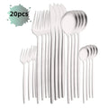 Ljojo 20-Piece Stainless Steel Cutlery Set - Matte Finish Flatware Set