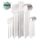 Ljojo 20-Piece Stainless Steel Cutlery Set - Matte Finish Flatware Set