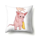 Cute Cat Cushion Cover by Ljojo: Cartoon Pets Pillow Case for Home Sofa Decor