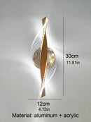Ljojo LED Wall Sconce: Modern Design, Lustre Interior Lights, Gold/Black, Bedroom Mood Light